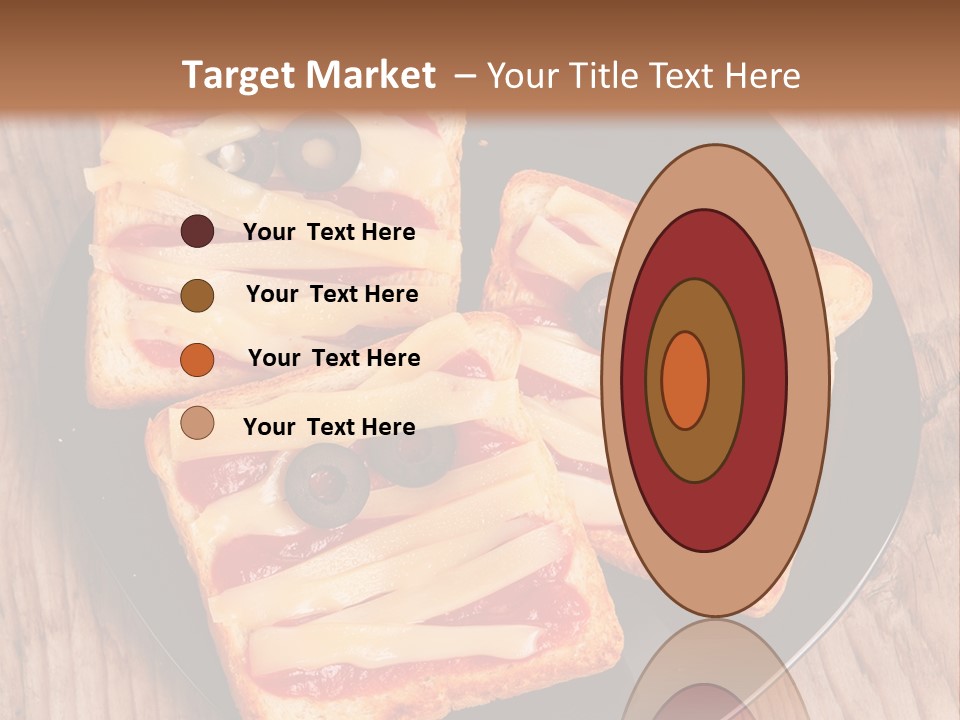 A Black Plate Topped With Slices Of Pizza Covered In Cheese And Olives PowerPoint Template