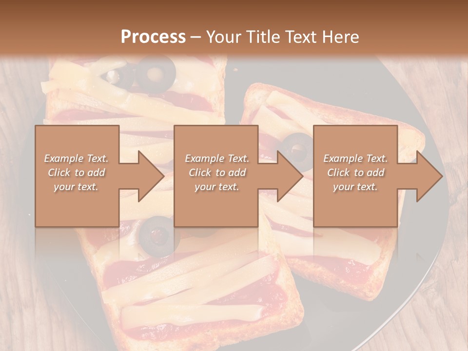 A Black Plate Topped With Slices Of Pizza Covered In Cheese And Olives PowerPoint Template
