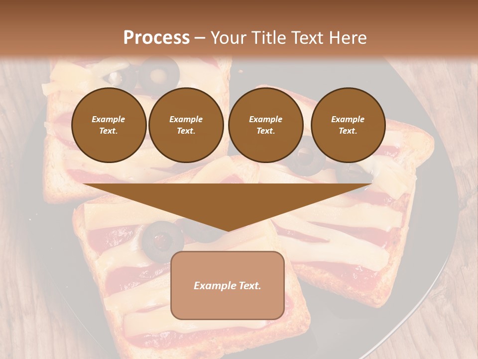 A Black Plate Topped With Slices Of Pizza Covered In Cheese And Olives PowerPoint Template