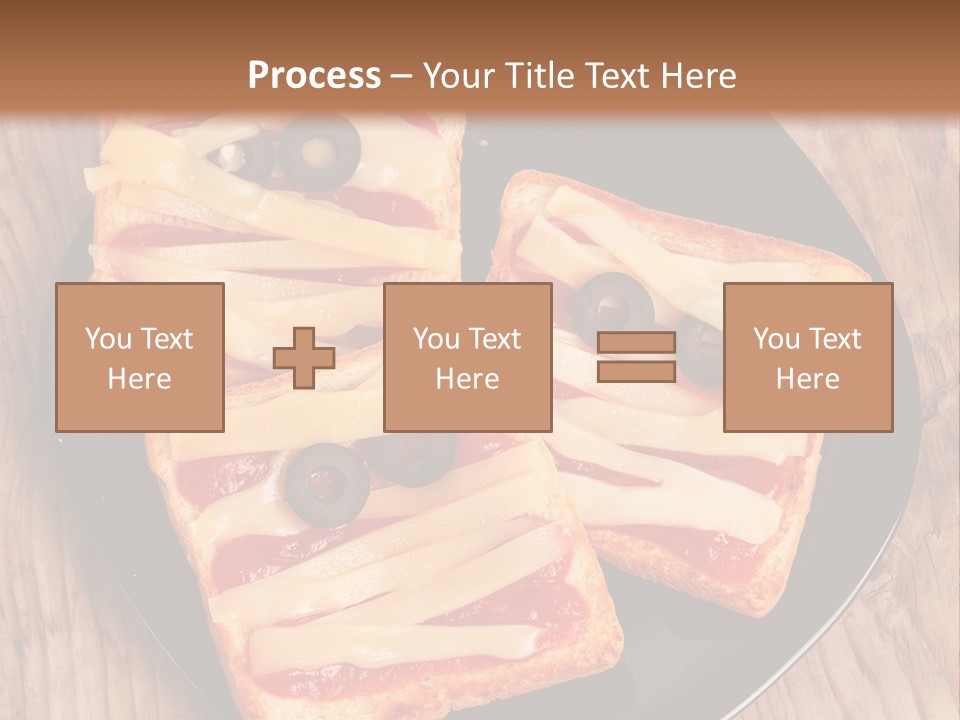 A Black Plate Topped With Slices Of Pizza Covered In Cheese And Olives PowerPoint Template