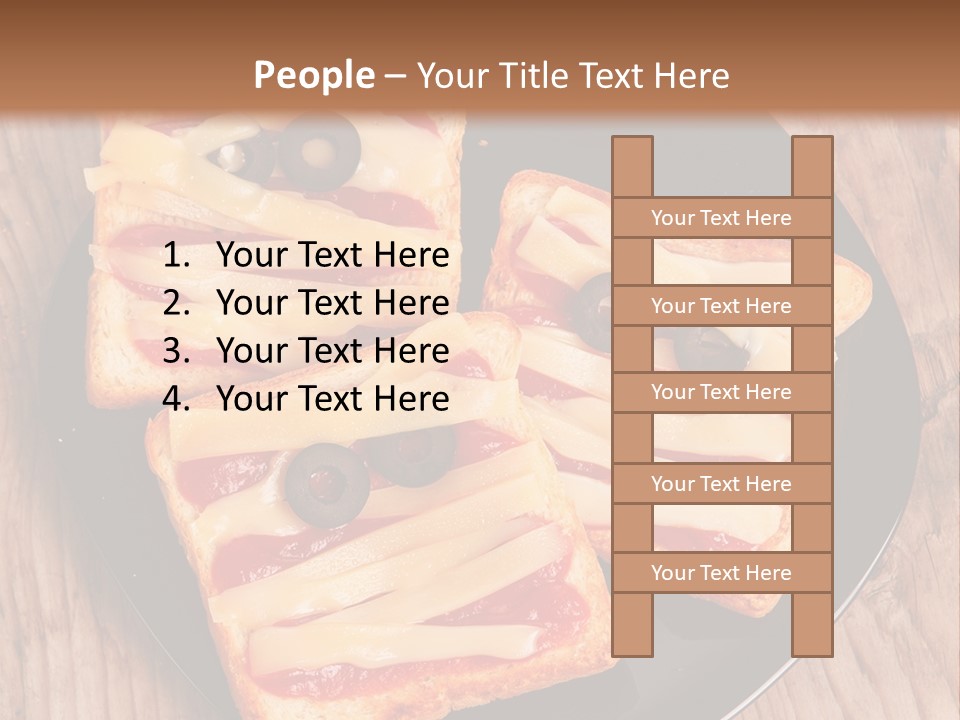 A Black Plate Topped With Slices Of Pizza Covered In Cheese And Olives PowerPoint Template