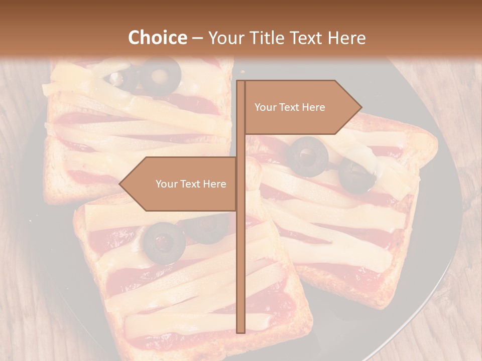 A Black Plate Topped With Slices Of Pizza Covered In Cheese And Olives PowerPoint Template