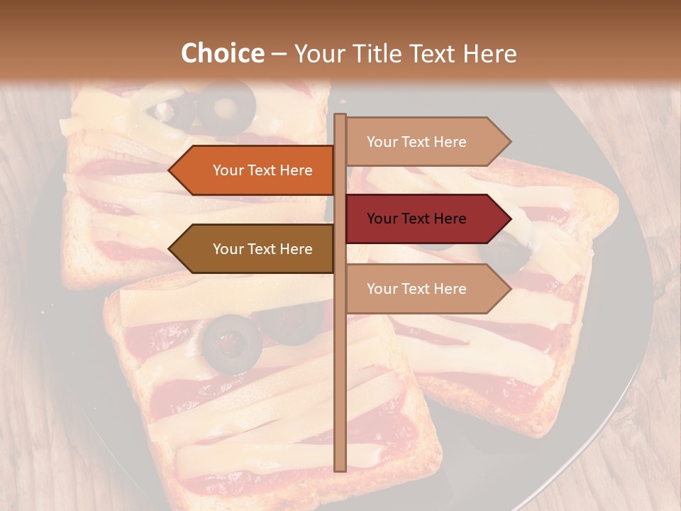 A Black Plate Topped With Slices Of Pizza Covered In Cheese And Olives PowerPoint Template