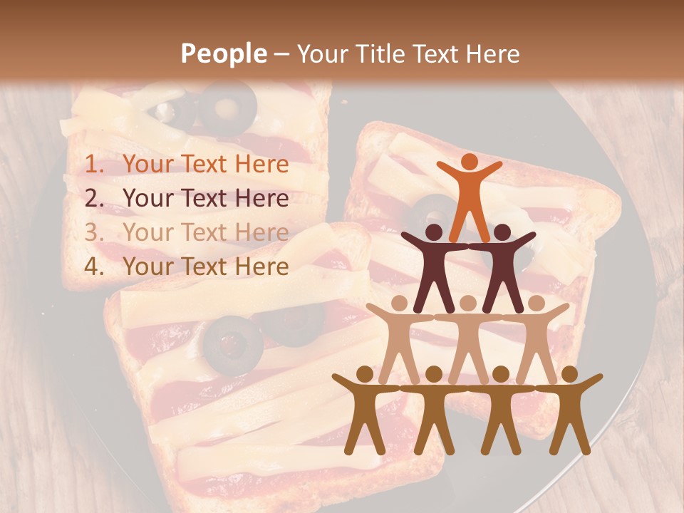 A Black Plate Topped With Slices Of Pizza Covered In Cheese And Olives PowerPoint Template