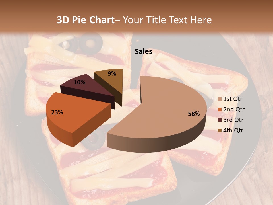 A Black Plate Topped With Slices Of Pizza Covered In Cheese And Olives PowerPoint Template