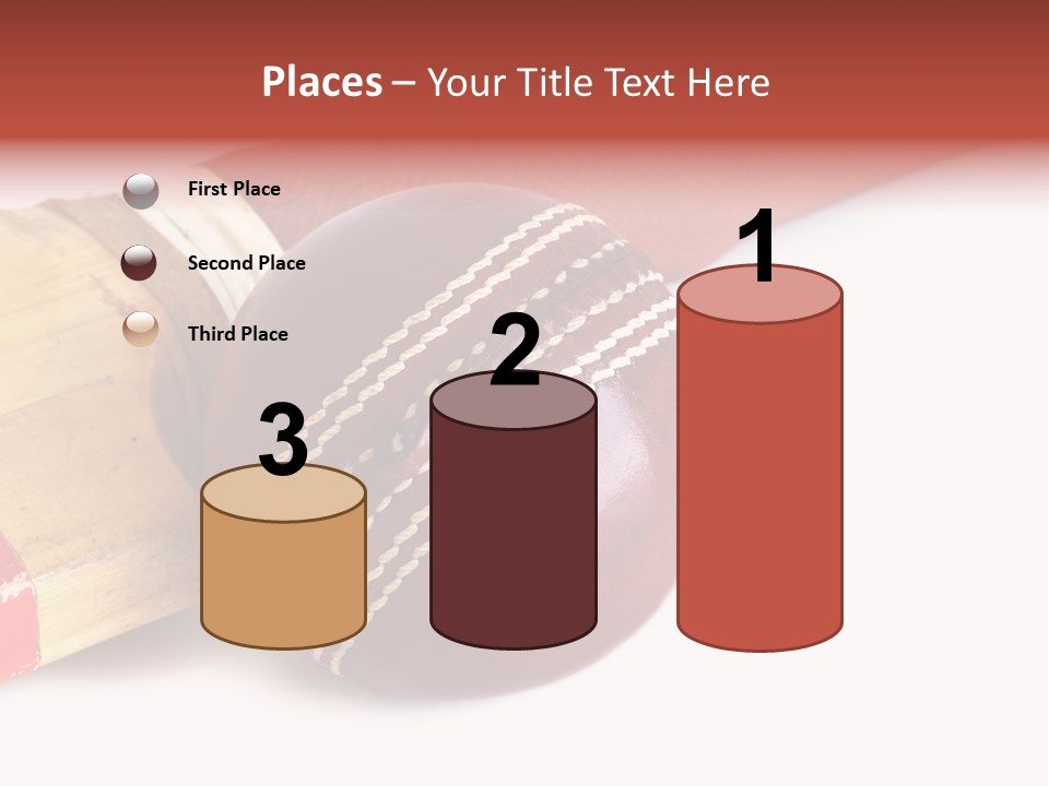 Ball Horizontal Cricket Ball PowerPoint Template