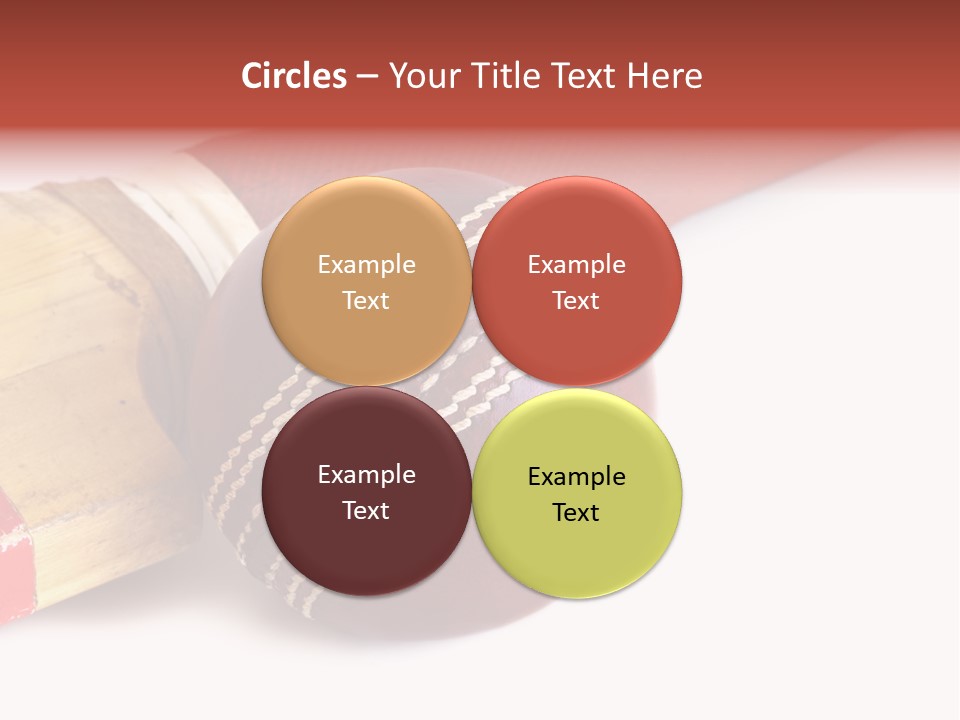 Ball Horizontal Cricket Ball PowerPoint Template