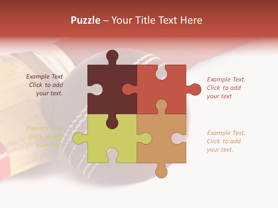 Ball Horizontal Cricket Ball PowerPoint Template