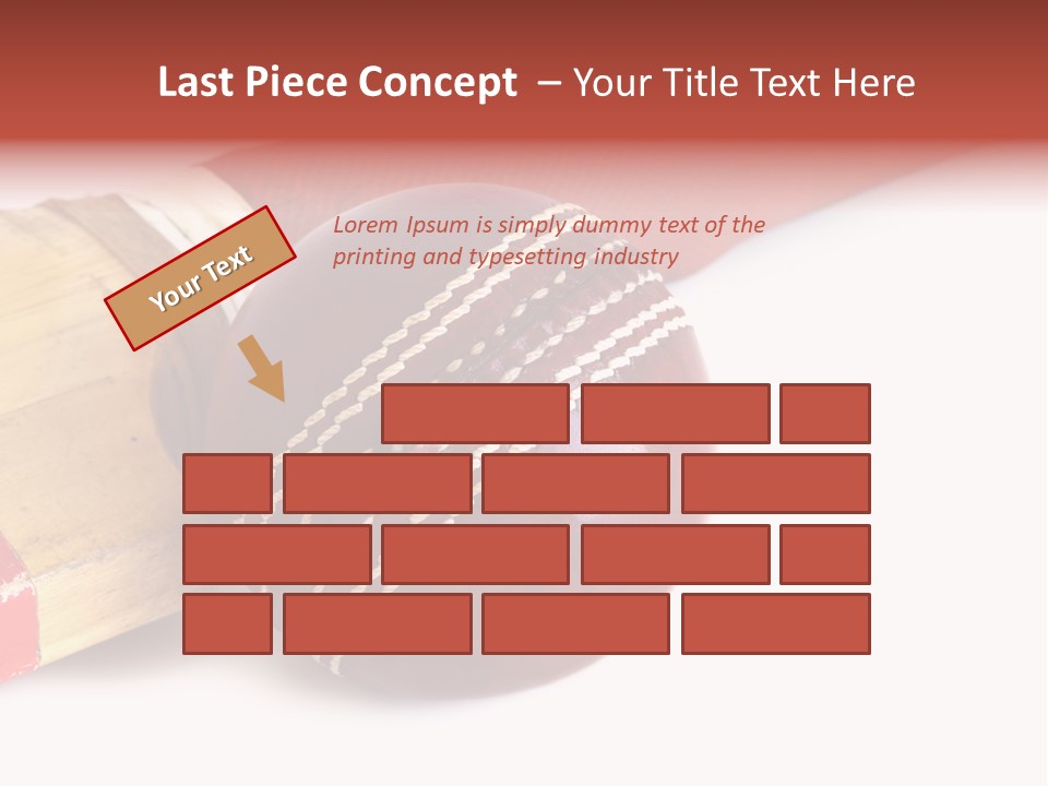 Ball Horizontal Cricket Ball PowerPoint Template