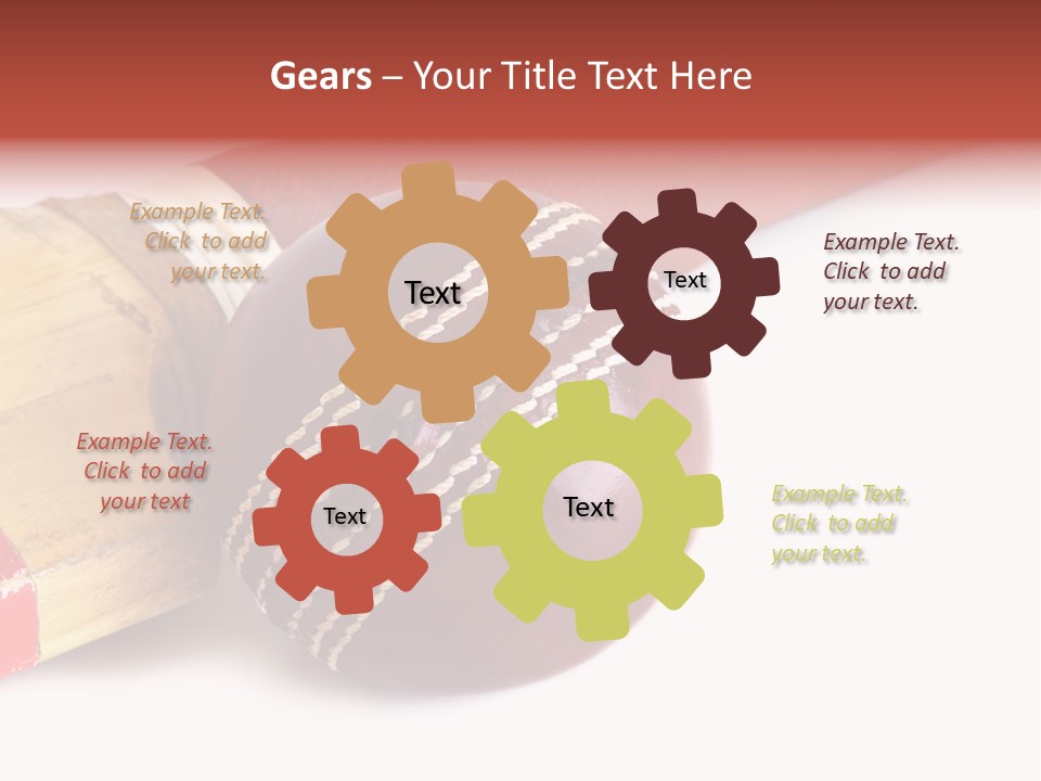 Ball Horizontal Cricket Ball PowerPoint Template