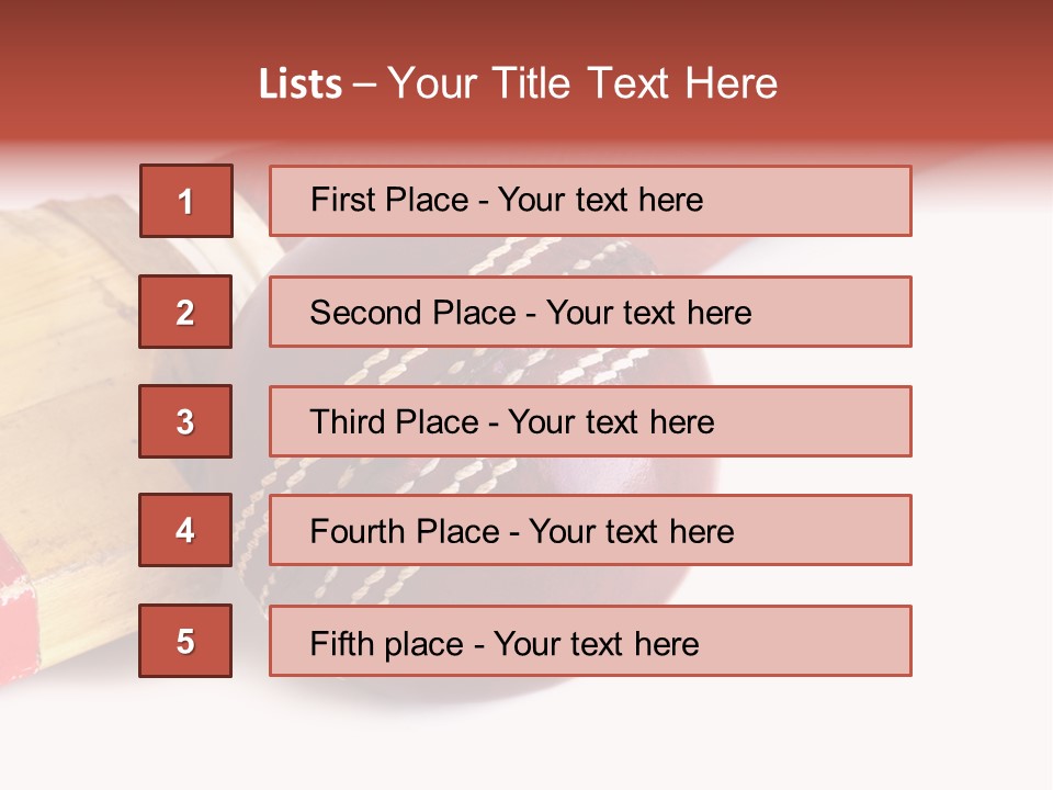 Ball Horizontal Cricket Ball PowerPoint Template