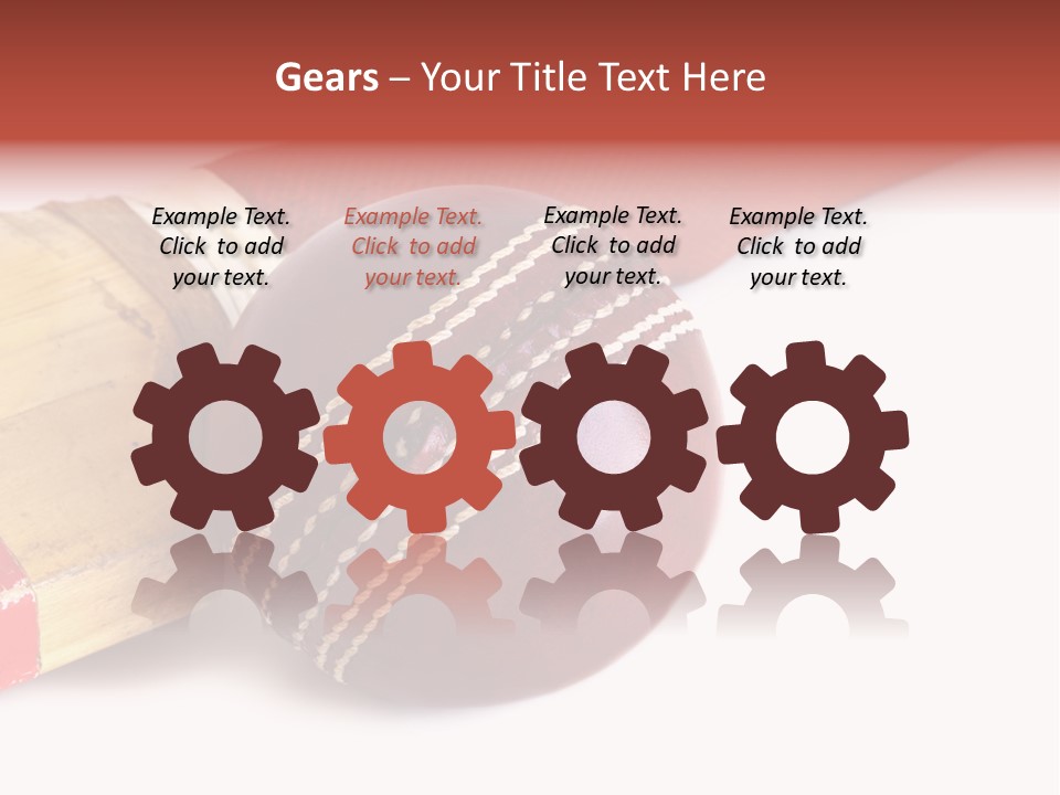 Ball Horizontal Cricket Ball PowerPoint Template