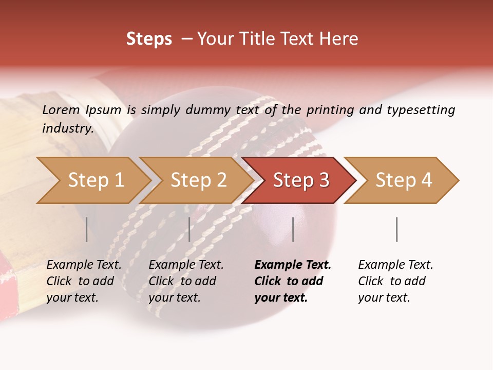 Ball Horizontal Cricket Ball PowerPoint Template