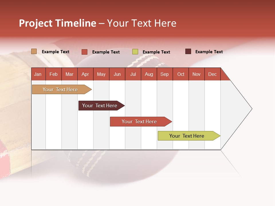 Ball Horizontal Cricket Ball PowerPoint Template