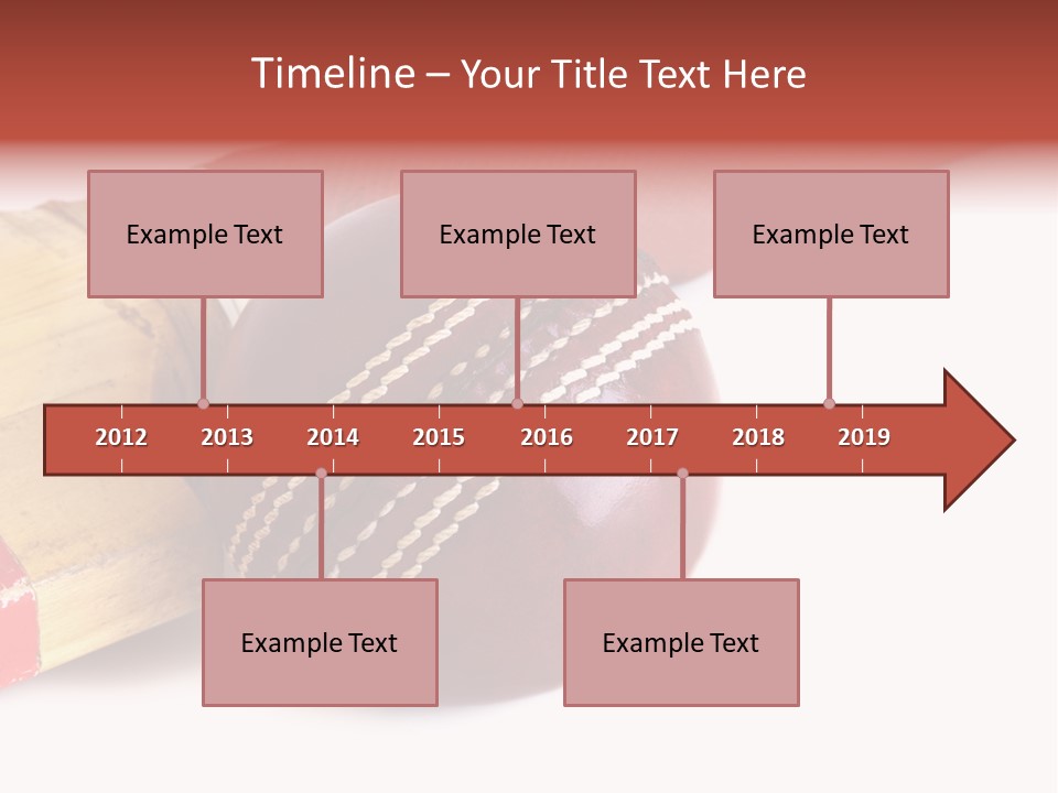 Ball Horizontal Cricket Ball PowerPoint Template