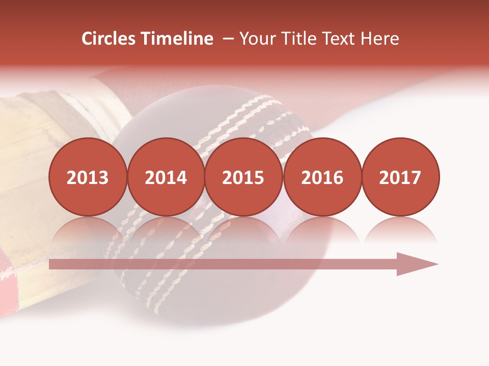 Ball Horizontal Cricket Ball PowerPoint Template