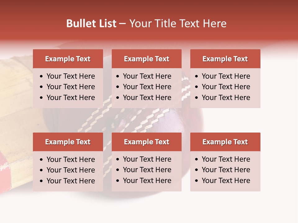 Ball Horizontal Cricket Ball PowerPoint Template