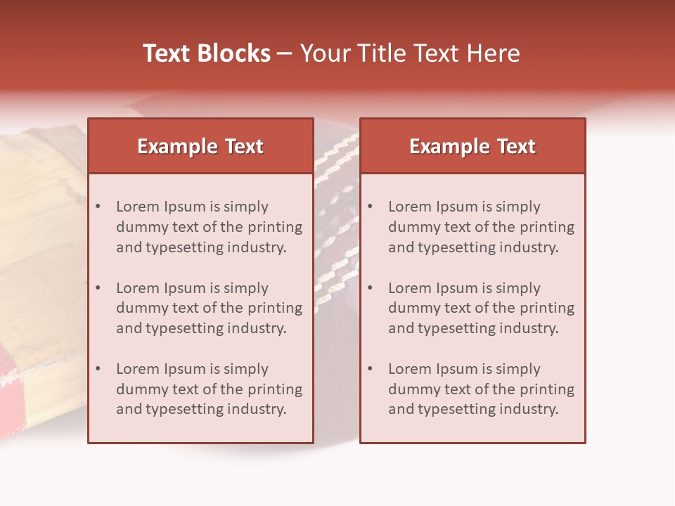 Ball Horizontal Cricket Ball PowerPoint Template