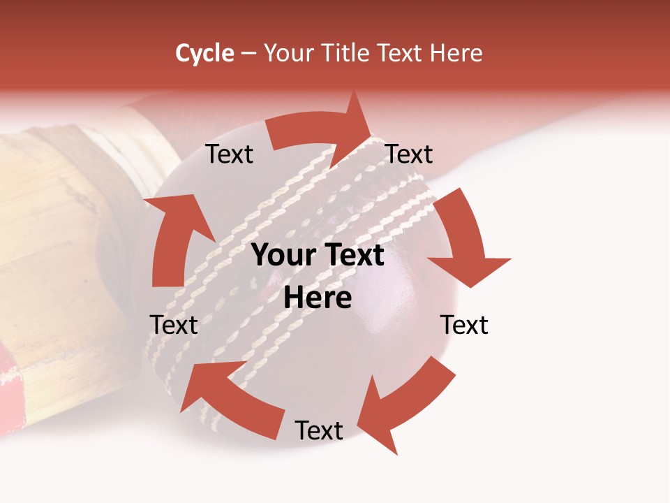 Ball Horizontal Cricket Ball PowerPoint Template
