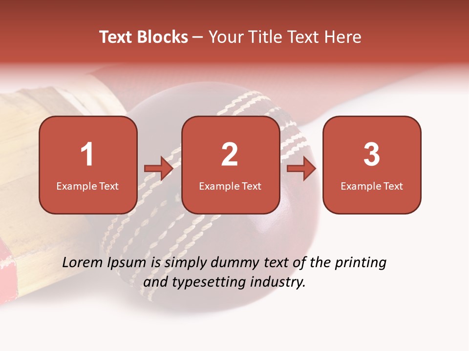 Ball Horizontal Cricket Ball PowerPoint Template