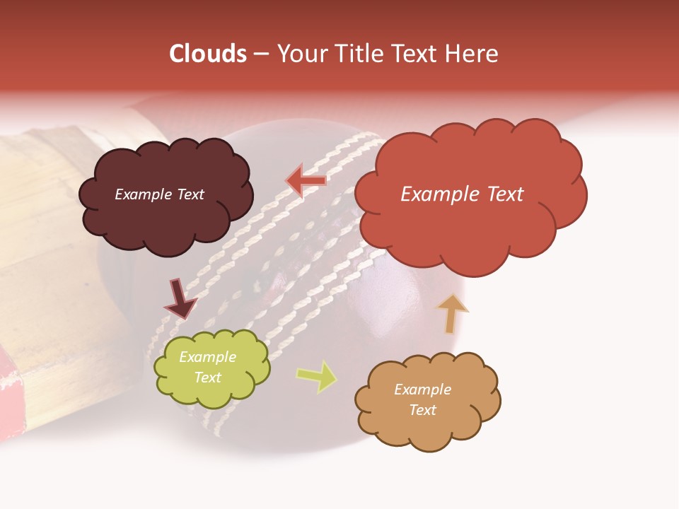 Ball Horizontal Cricket Ball PowerPoint Template