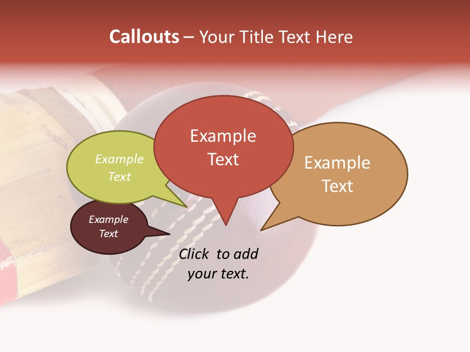 Ball Horizontal Cricket Ball PowerPoint Template
