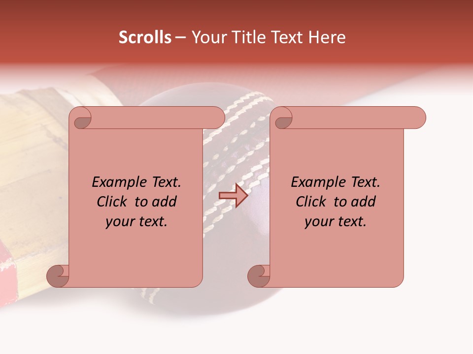 Ball Horizontal Cricket Ball PowerPoint Template