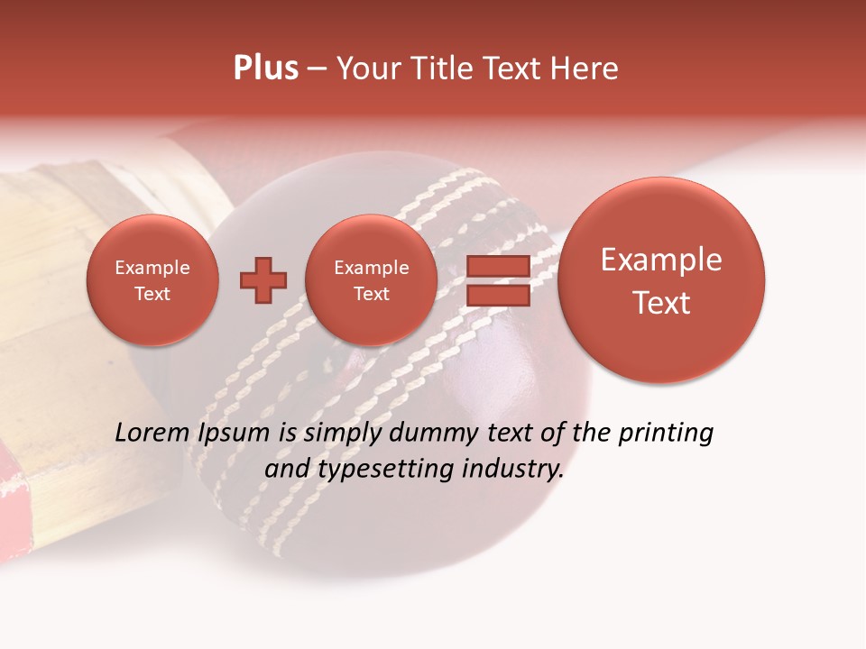 Ball Horizontal Cricket Ball PowerPoint Template