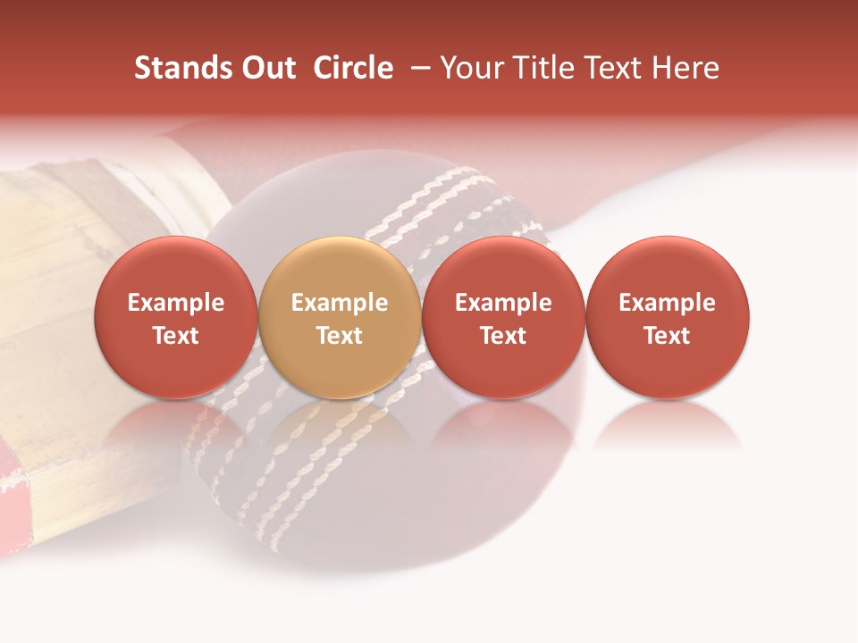 Ball Horizontal Cricket Ball PowerPoint Template