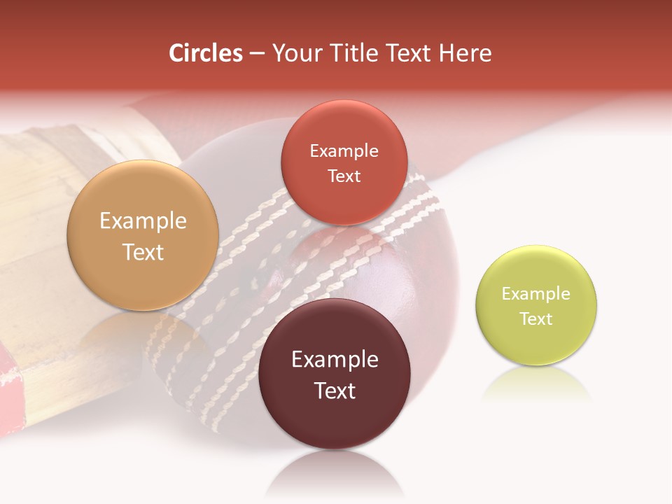 Ball Horizontal Cricket Ball PowerPoint Template