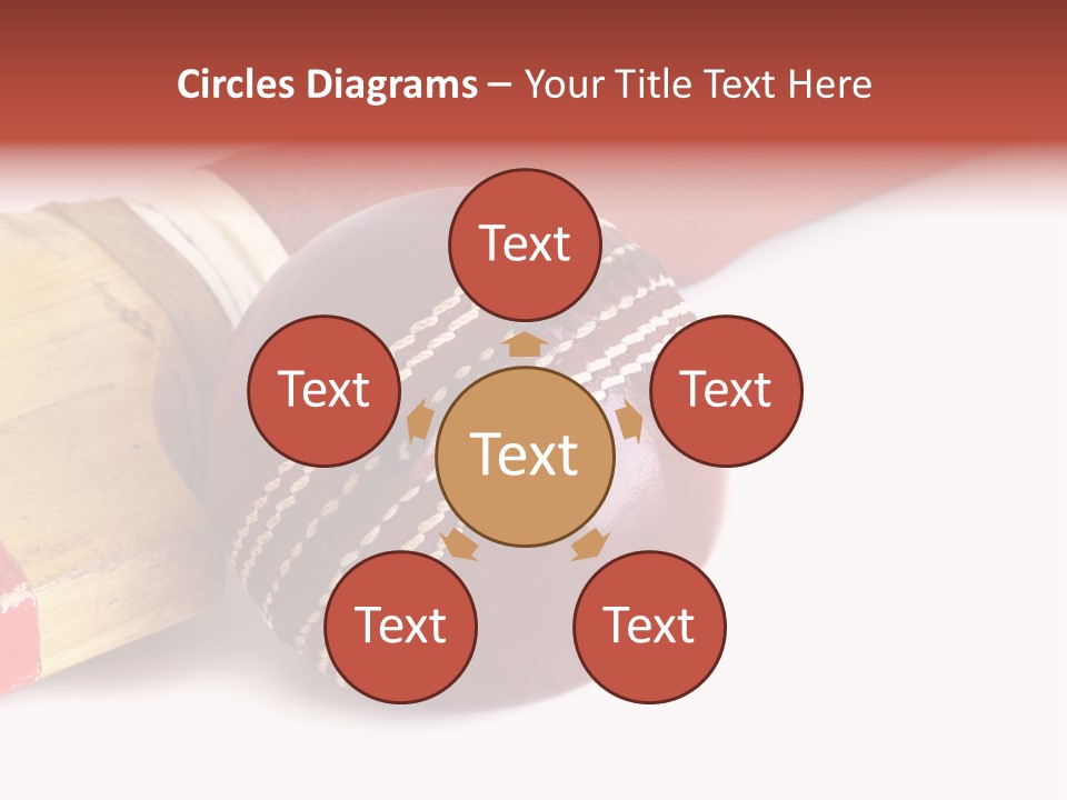 Ball Horizontal Cricket Ball PowerPoint Template