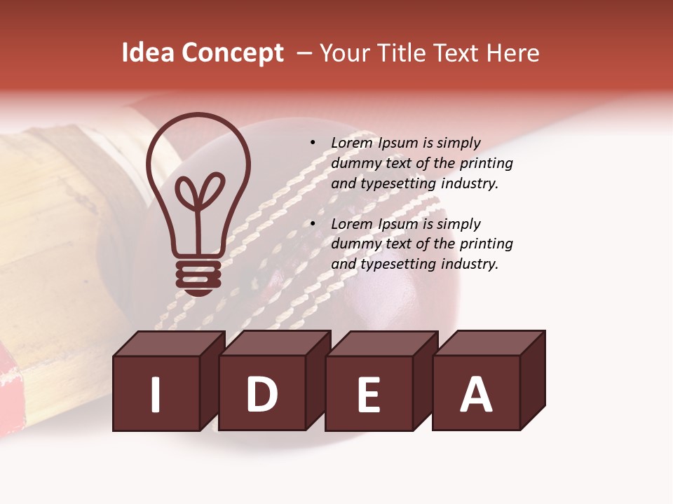 Ball Horizontal Cricket Ball PowerPoint Template