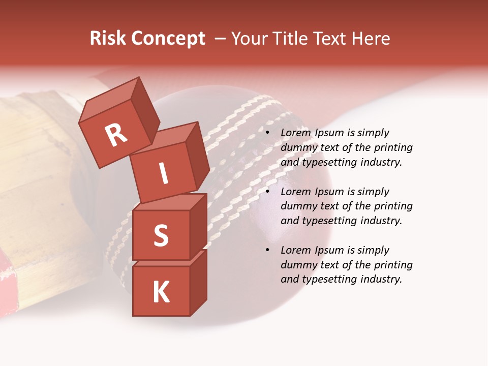 Ball Horizontal Cricket Ball PowerPoint Template