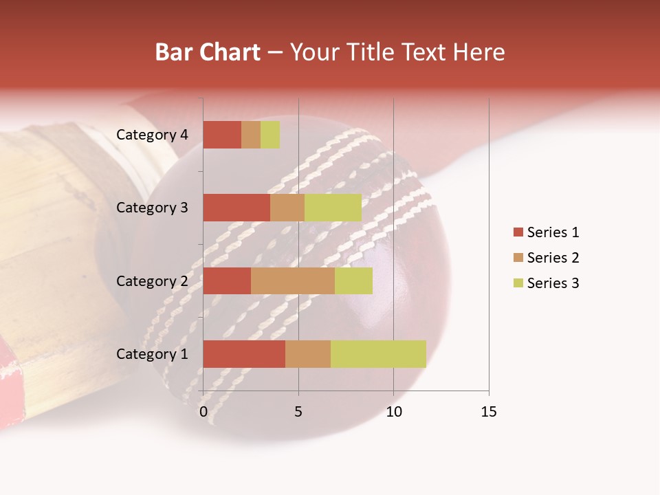 Ball Horizontal Cricket Ball PowerPoint Template