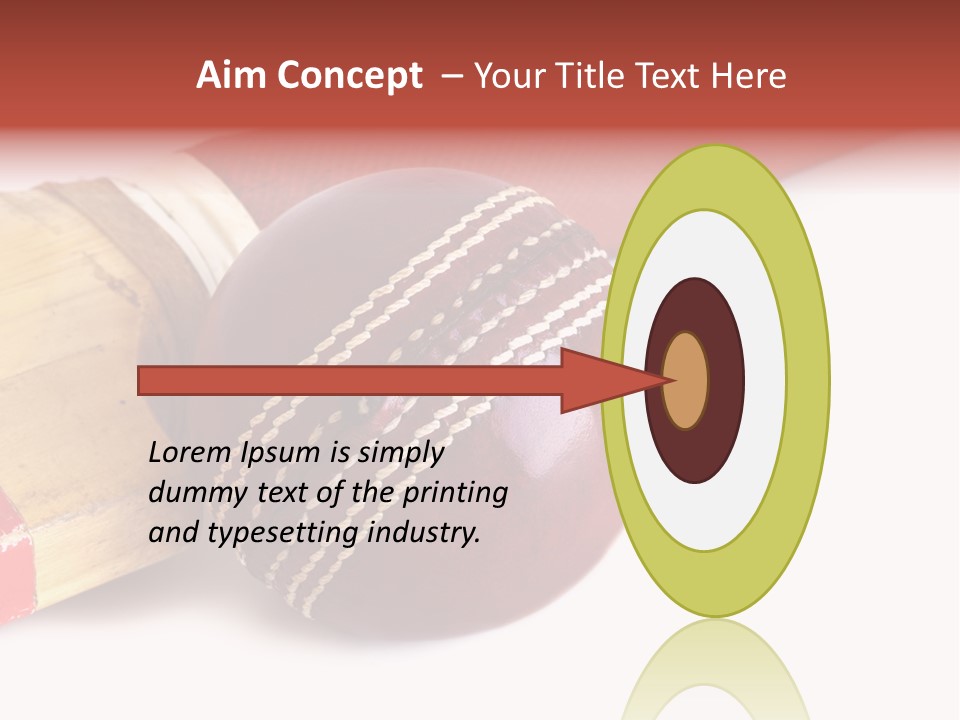 Ball Horizontal Cricket Ball PowerPoint Template