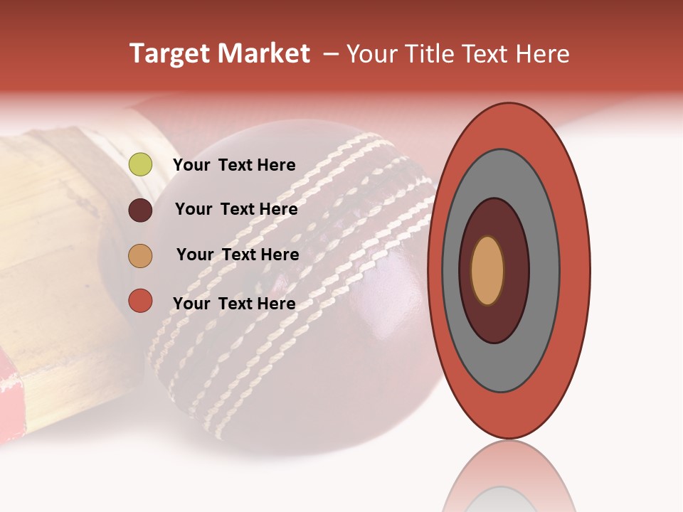 Ball Horizontal Cricket Ball PowerPoint Template