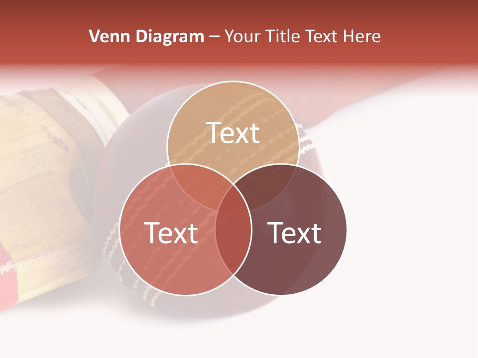 Ball Horizontal Cricket Ball PowerPoint Template