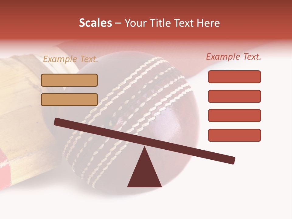 Ball Horizontal Cricket Ball PowerPoint Template