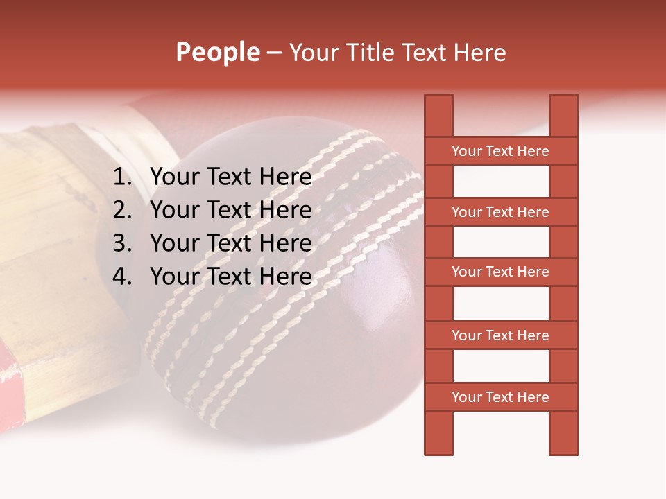 Ball Horizontal Cricket Ball PowerPoint Template