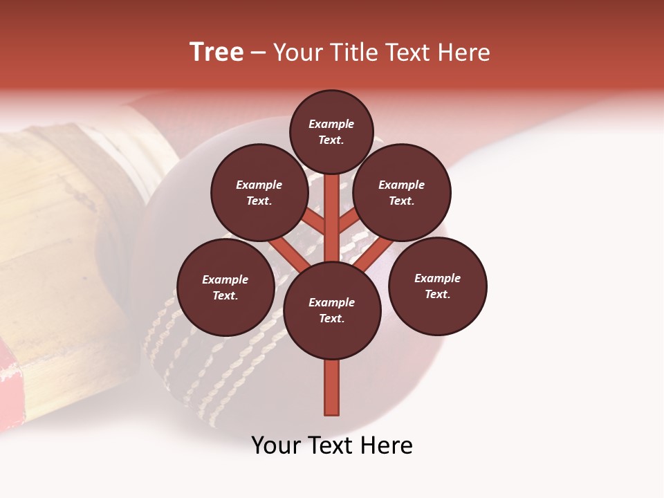 Ball Horizontal Cricket Ball PowerPoint Template