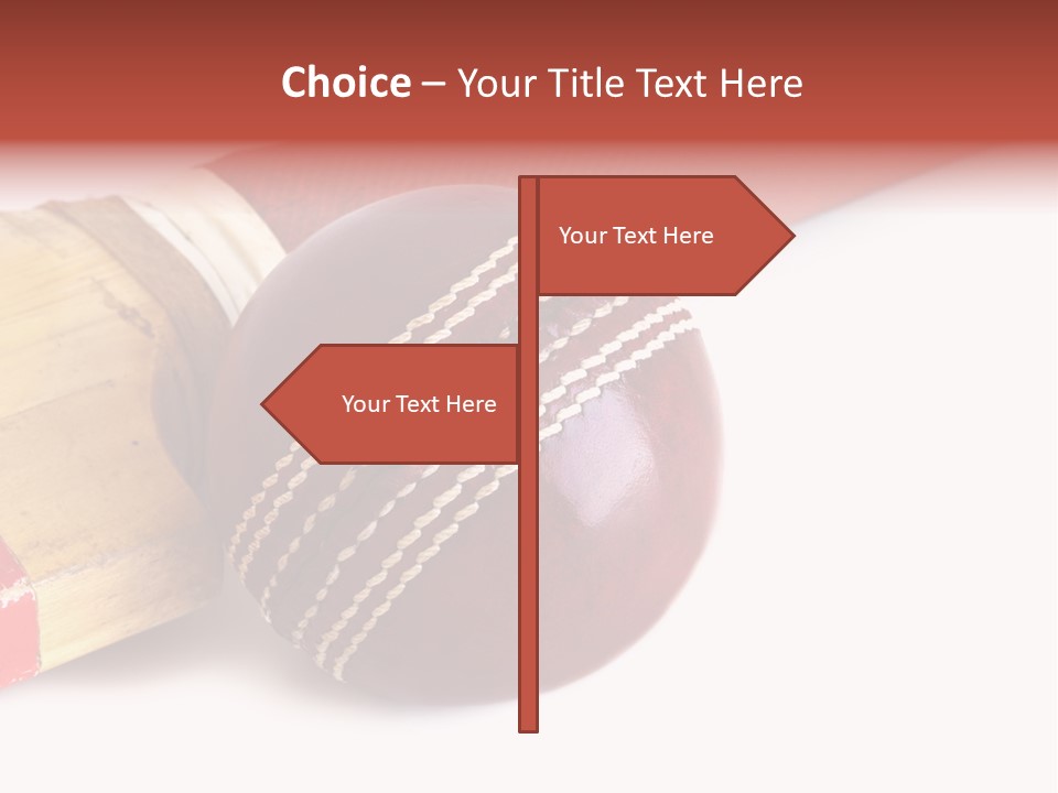 Ball Horizontal Cricket Ball PowerPoint Template