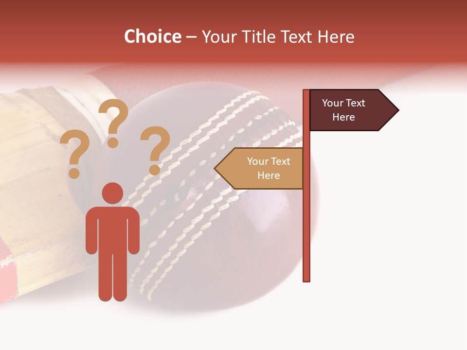 Ball Horizontal Cricket Ball PowerPoint Template