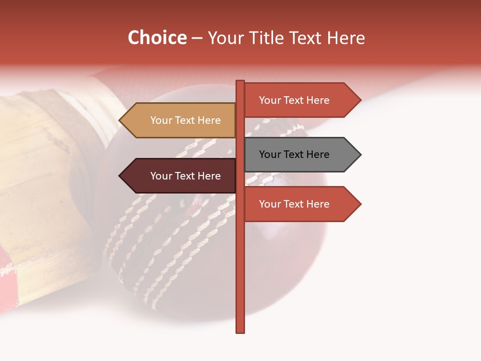 Ball Horizontal Cricket Ball PowerPoint Template