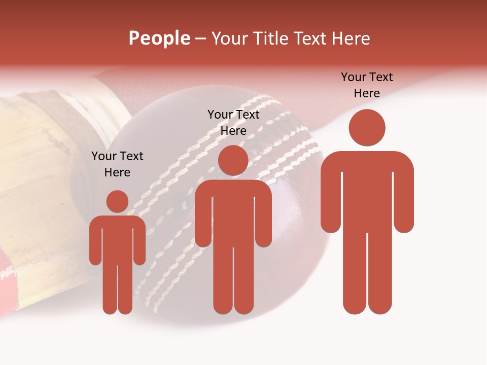 Ball Horizontal Cricket Ball PowerPoint Template