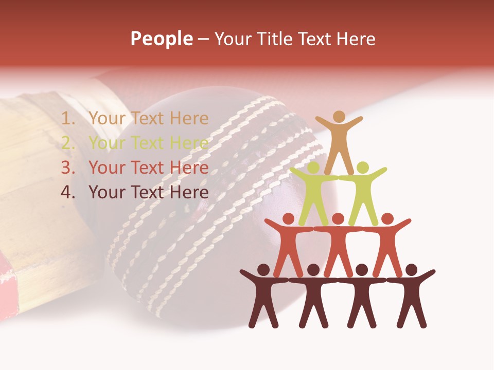 Ball Horizontal Cricket Ball PowerPoint Template