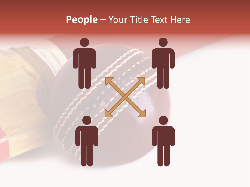 Ball Horizontal Cricket Ball PowerPoint Template