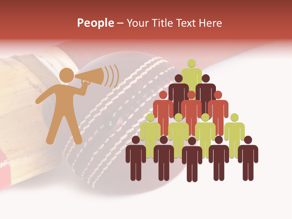 Ball Horizontal Cricket Ball PowerPoint Template