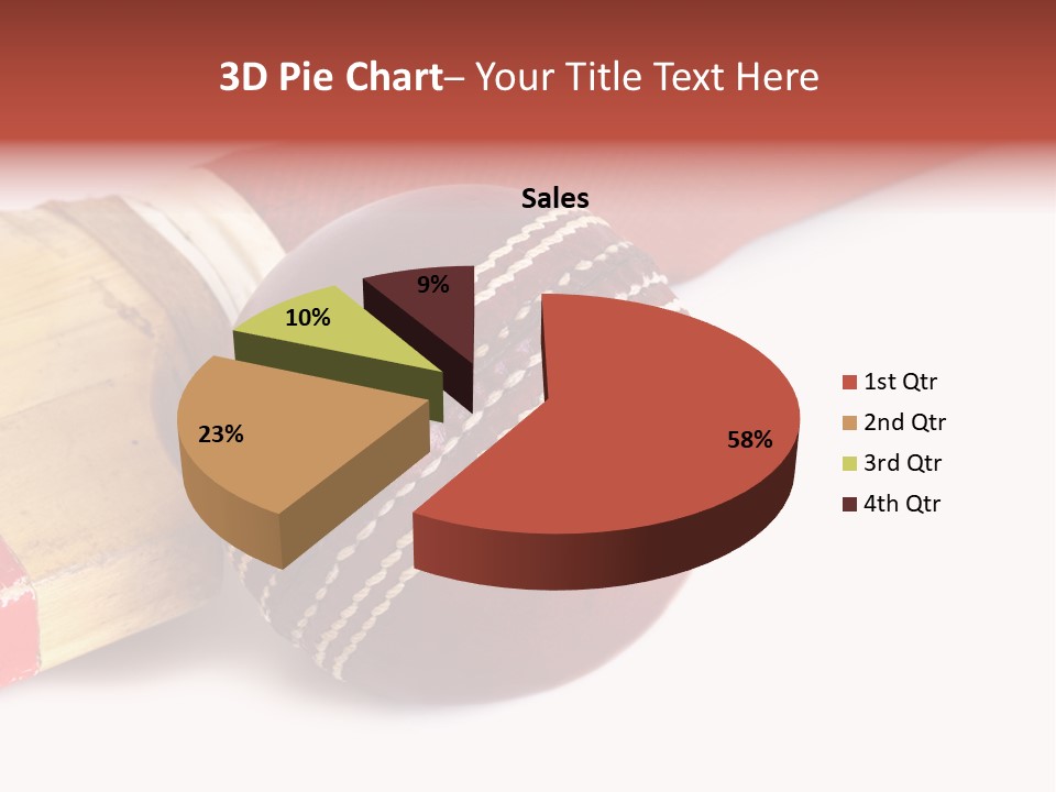 Ball Horizontal Cricket Ball PowerPoint Template