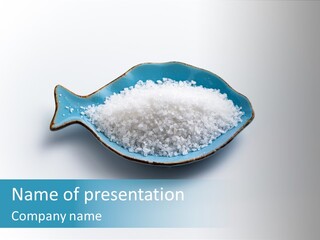 White Salt Crystals Grains Of Salt PowerPoint Template