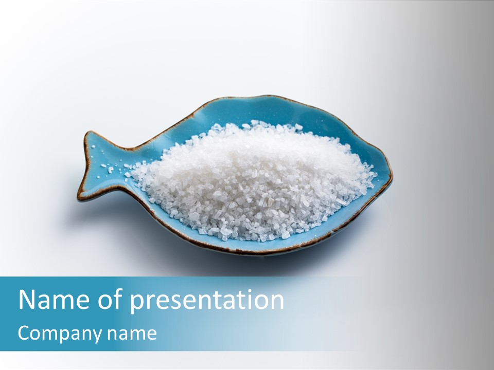 White Salt Crystals Grains Of Salt PowerPoint Template